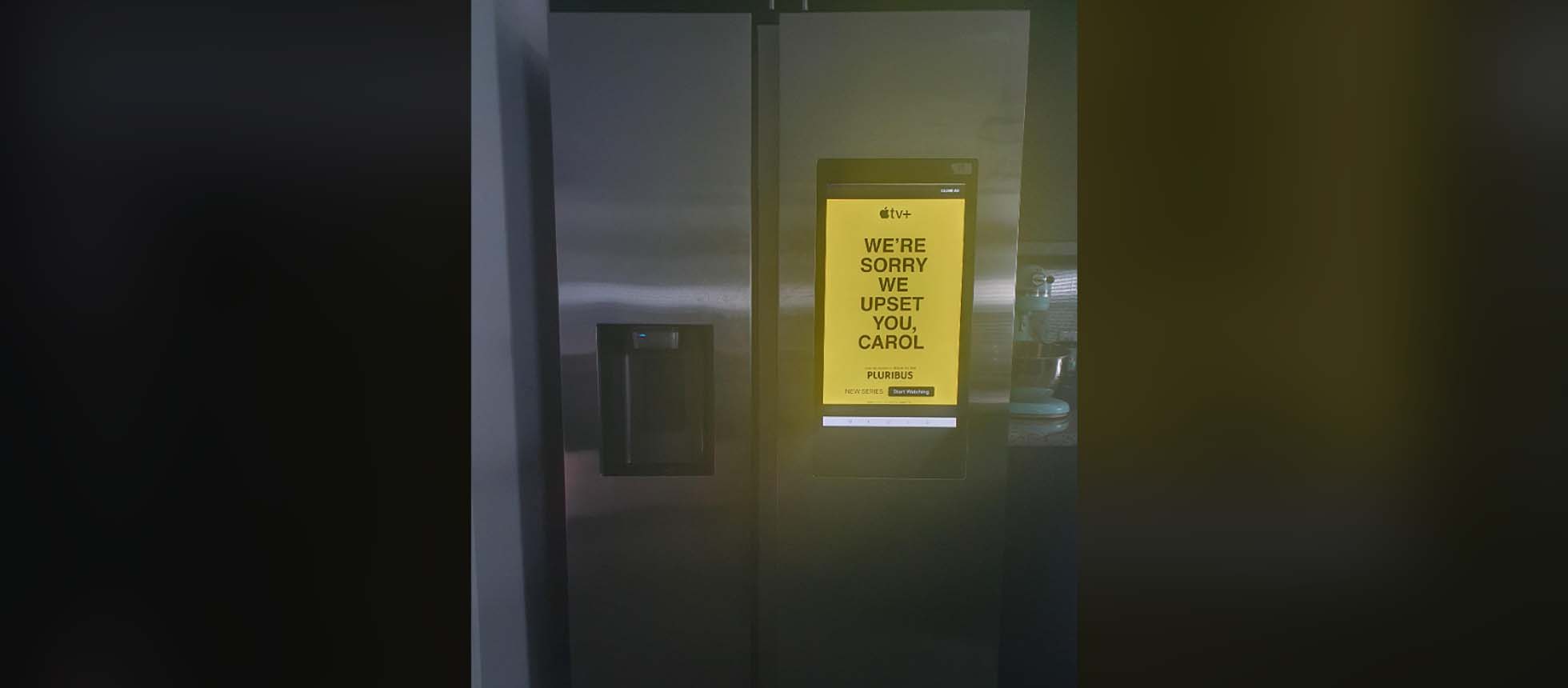 Woman named Carol thought she was having a psychotic episode because her fridge showed her a Pluribus ad